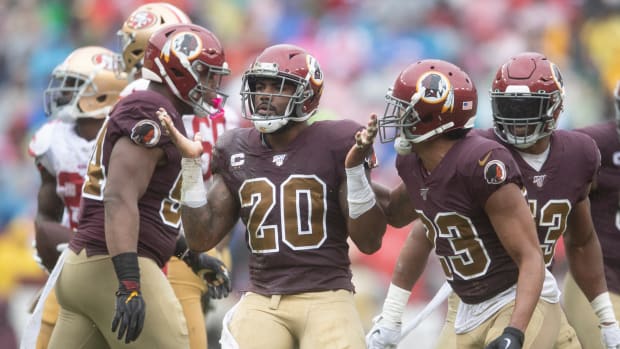 Landon Collins reacts vs 49ers in Week 7
